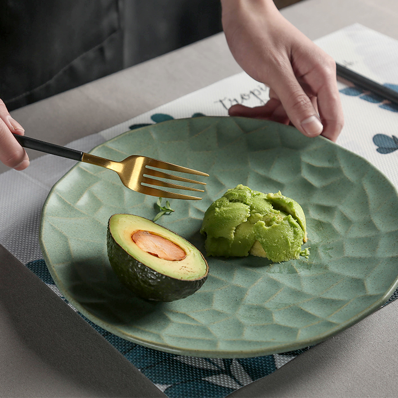 Japanese ceramics tableware creative dishes home plate of irregular plate beefsteak disc contracted breakfast dessert plate