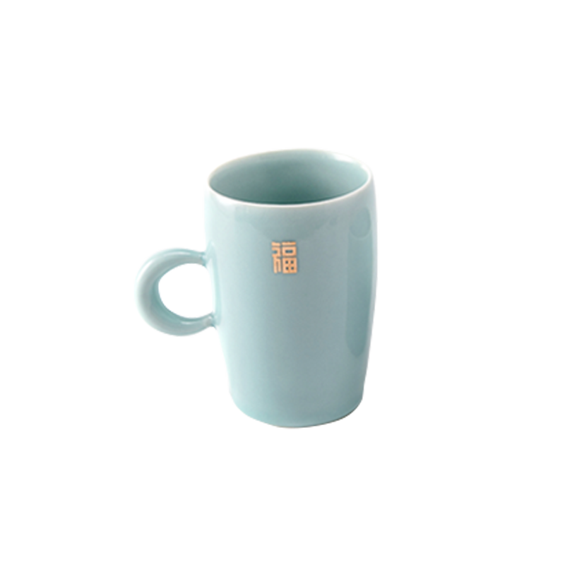 Longquan celadon mark cup tea cup office cup cup creative individual and blessing, glass ceramic tea cup