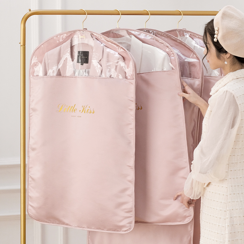 Clothes dust cover hanging bag Fur coat cover Clothing dust bag hanger clothes cover hanging household storage bag