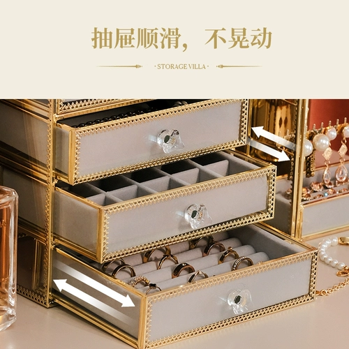 Брендовая высококлассная вместительная и большая прозрачная коробочка для хранения, аксессуар для волос, серьги, система хранения, популярно в интернете