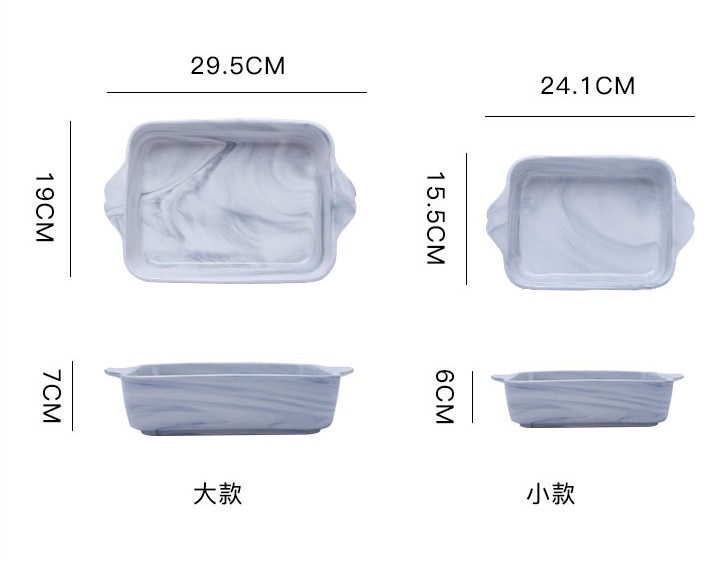 Marble pan home a rectangle European baking oven with heat - resistant ceramic baked FanPan ears pan baked