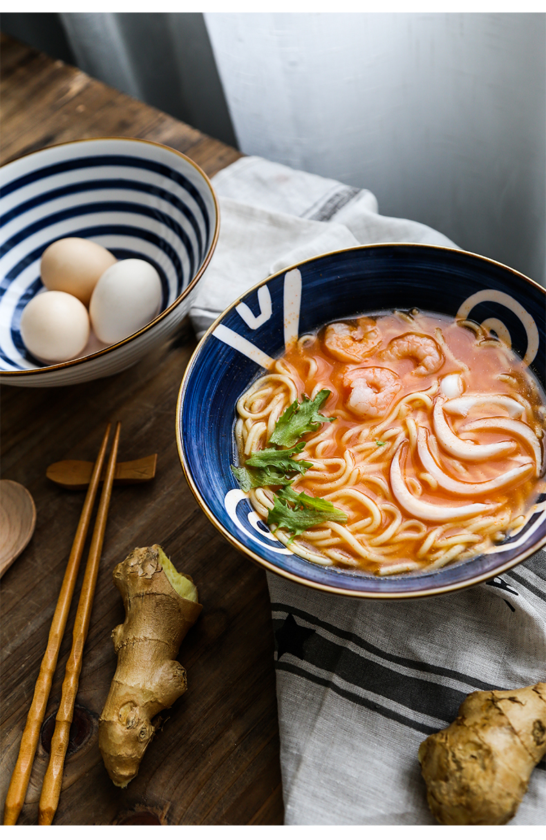 Nordic Japanese largest beef noodles in soup bowl of household ceramics rainbow such use pasta noodles rainbow such to use retro fruit salad bowl