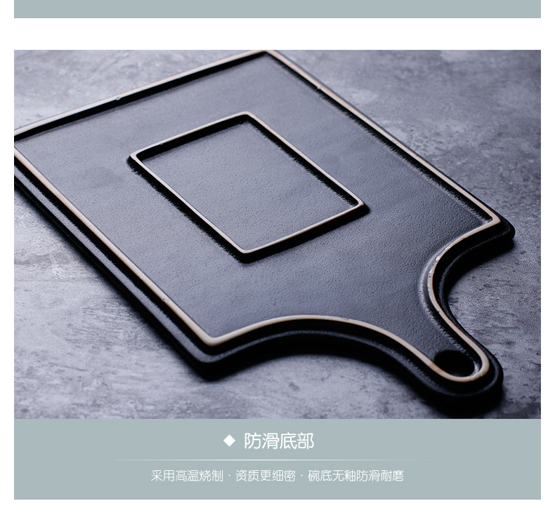 Jingdezhen Chinese tableware ears round ceramic pan pizza plate household tray bread plate fruit tea tray