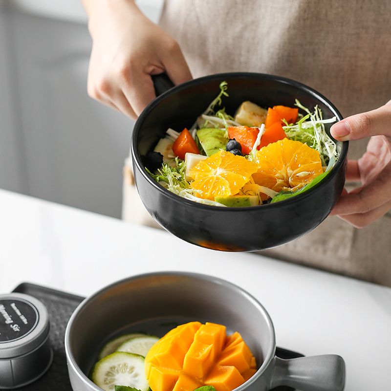 Oven baked jobs ceramic fruit salad bowl for single handle pan, Japanese household breakfast dishes on the dishes