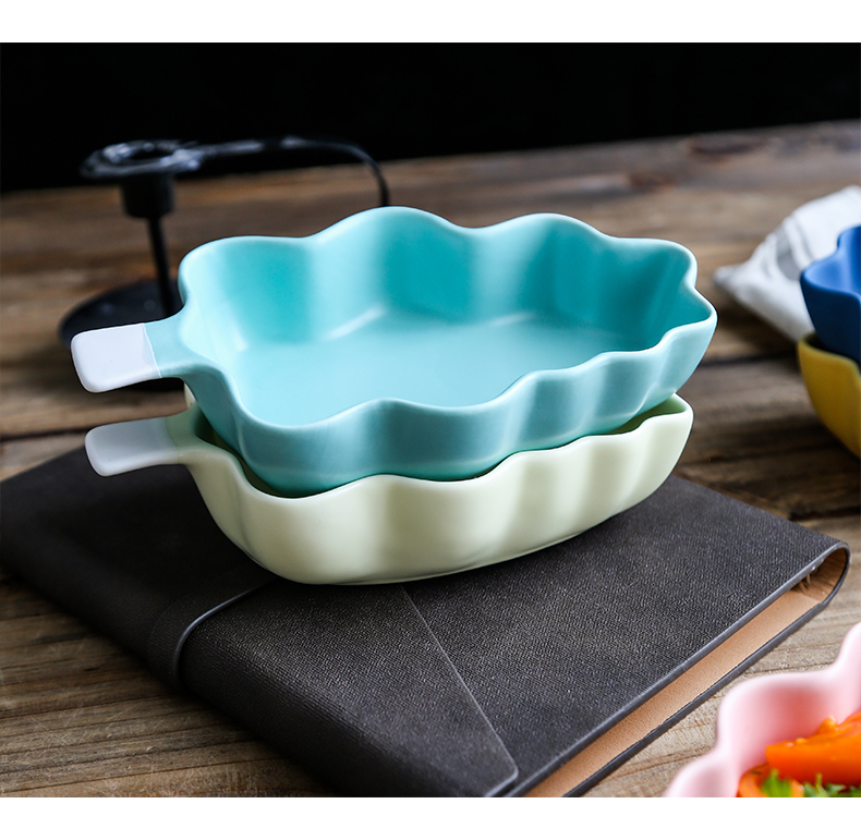 Cartoon jingdezhen ceramic pan baked baked baked bowl bowl, lovely children 's breakfast bowl bowl of fruit snacks
