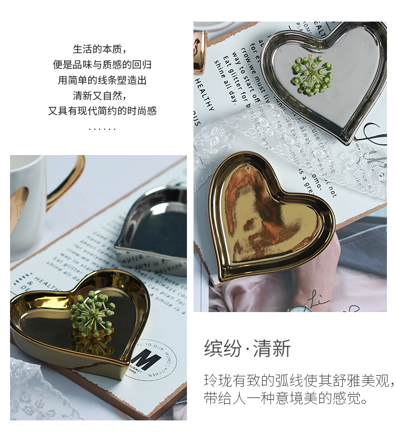 Jingdezhen manual creative paint love letters lace ceramic plate to receive dish jewelry decoration plate