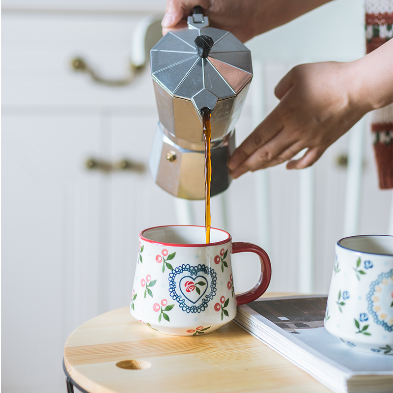 Hand - made cherry ceramic mugs, lovely ultimately responds cup home office cup Japanese breakfast cup of coffee cup