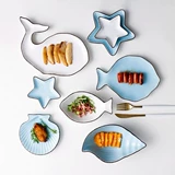 Морская японская посуда, милая детская обеденная тарелка, стульчик для кормления домашнего использования