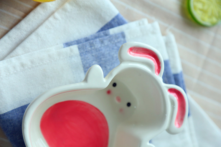 Jingdezhen express cartoon rabbit turnip ceramic bowl of snack fruit bowl dessert bowl bowl of the little white rabbit
