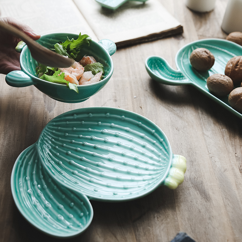 The cactus, lovely creative ins plate northern wind move dessert plate ceramic plate of fruit for breakfast