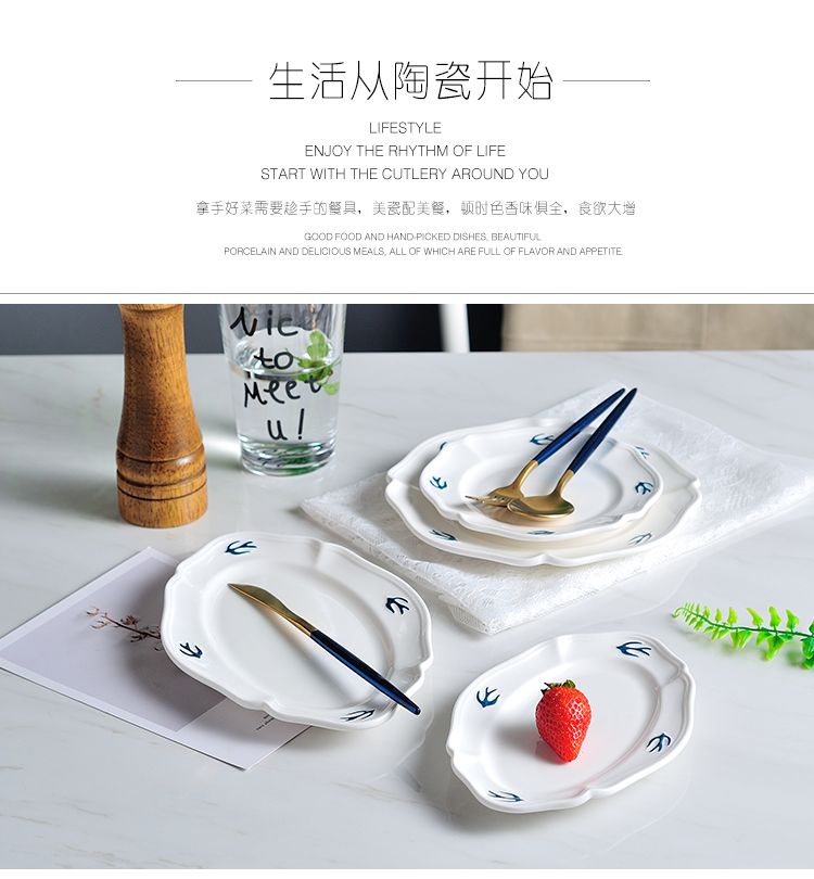 The swallow dish fruit bowl ceramic ladies disc disc restoring ancient ways of household Japanese tea tray beefsteak