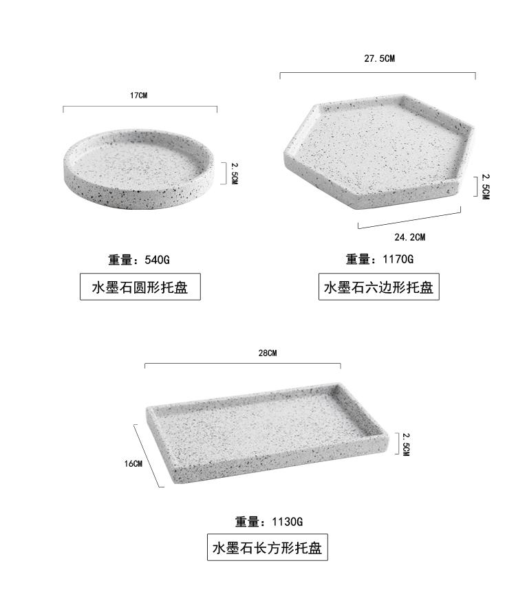 Western food steak terrazzo ceramic plate plate photo tray was first adorn article posed the Nordic household hexagonal plate plate