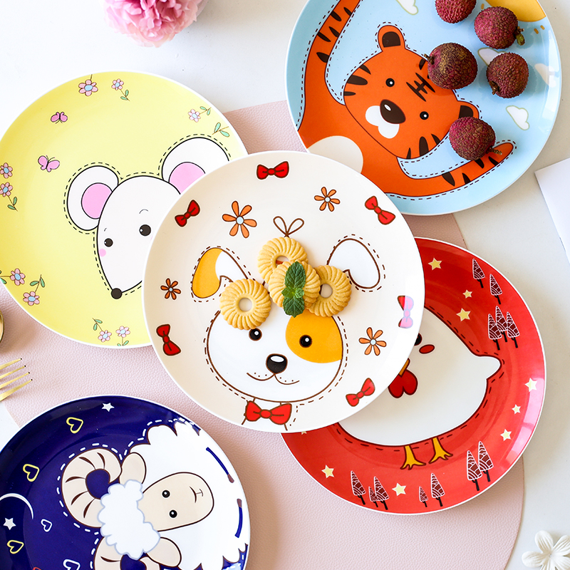 Express cartoon dish dish dish home ins.net HongCan dish individuality creative steak western tableware ceramic plates