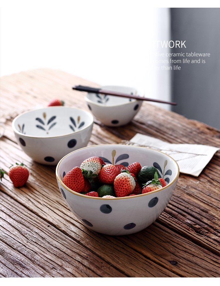 Creative rural wind under the northern wind irregular ceramic glaze color soup bowl bowl salad bowl meal plate