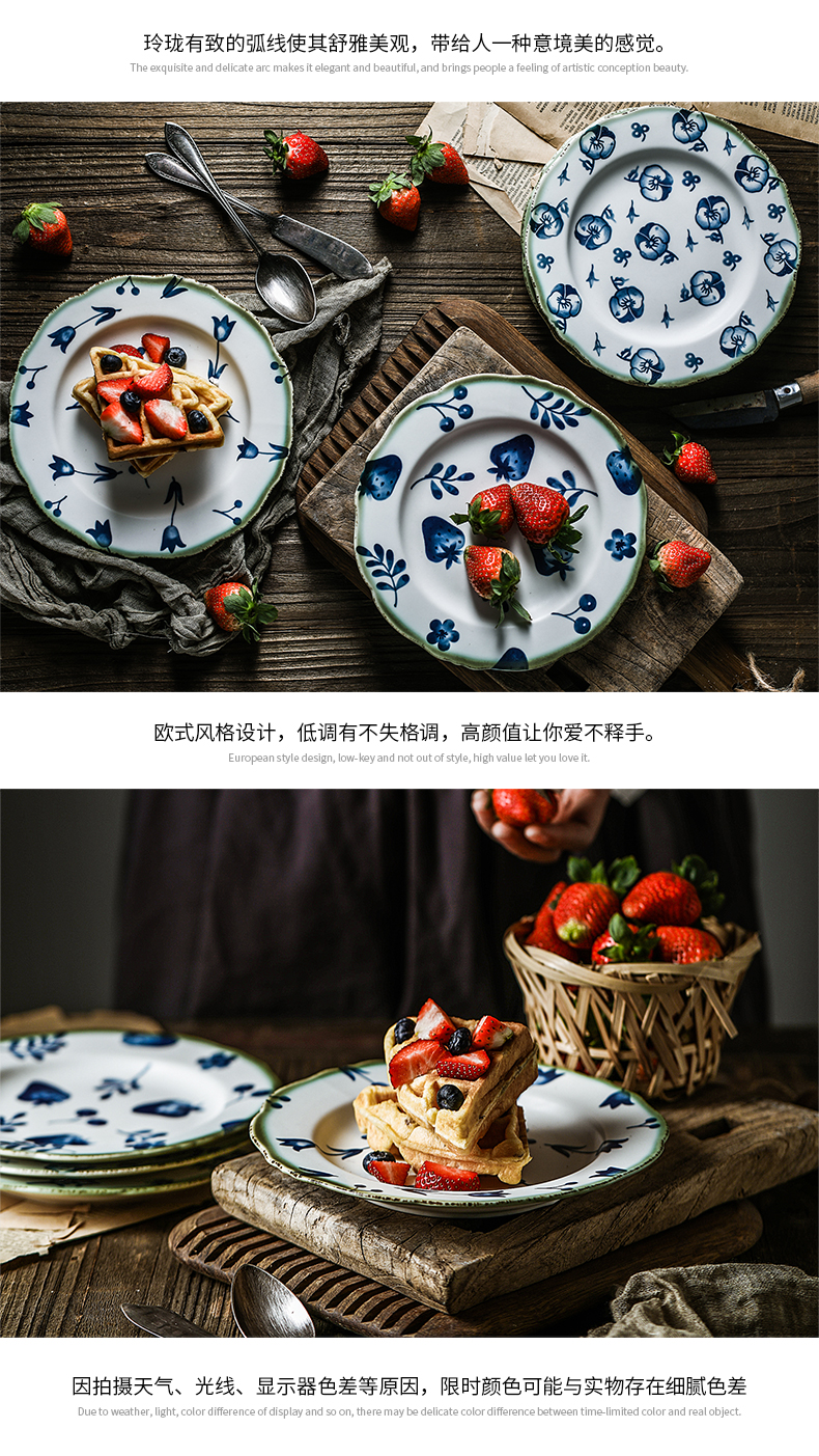 Jingdezhen Japanese ceramics tableware suit dish dish dish dish creativity under the glaze color home meal disc dumplings plate