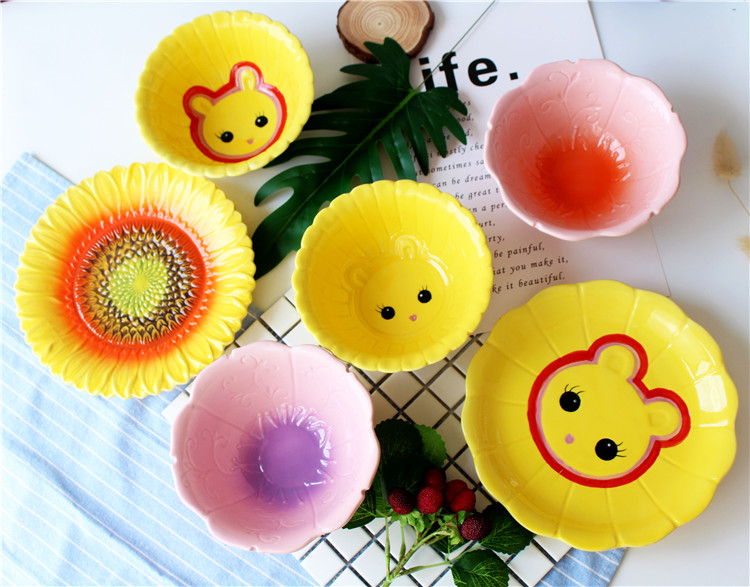 Jingdezhen express cartoon rabbit turnip ceramic bowl of snack fruit bowl dessert bowl bowl of the little white rabbit