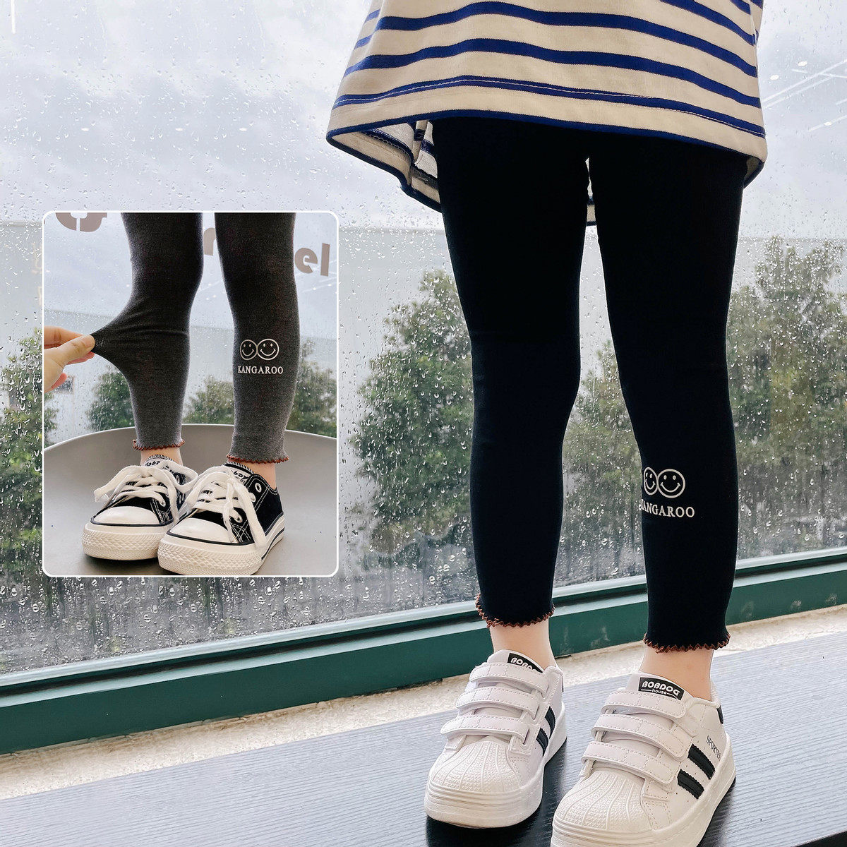 Girl inside lap pants spring autumn outside wearing children's spring pants 2022 new female baby Han version slim stretch pants