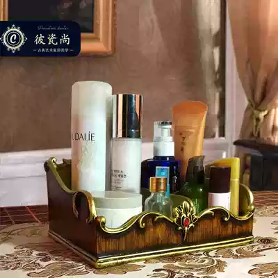 European retro luxury cosmetics multifunctional storage box desktop large new Chinese American sundries jewelry box