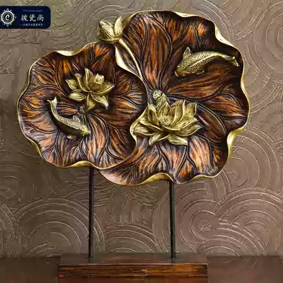 European style retro decorations living room TV cabinet porch ornaments Chinese American luxury luxury classical lotus pond Moonlight