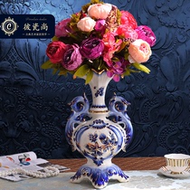 New Chinese high-end luxury ceramic vase ornaments Living room floor-to-ceiling large vase American home decorations