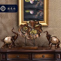 Chinese style retro swing pieces Three sets of luxurious upscale American European-style living room Xuanguan Great strokes Fortune Elephant Classical Adornment
