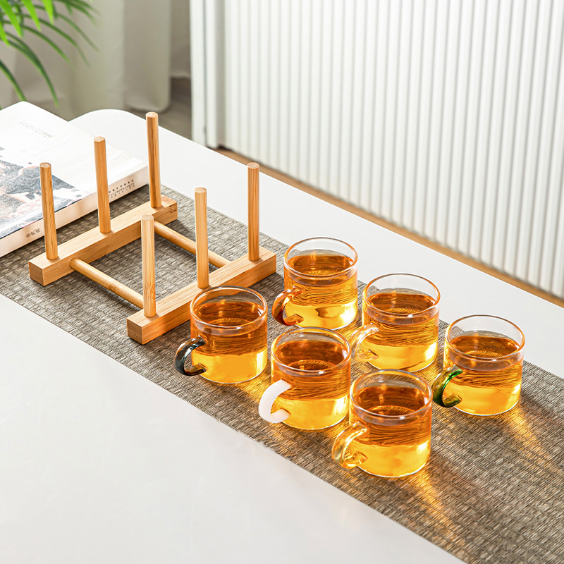 Home cup glass water glass minimalist filter black tea cup small number single with high temperature resistant tasting cup 6 only