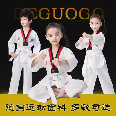 Nuoli Kang Taekwondo uniforms Children's cotton short long sleeves breathable training men and women Adult cotton summer beginners