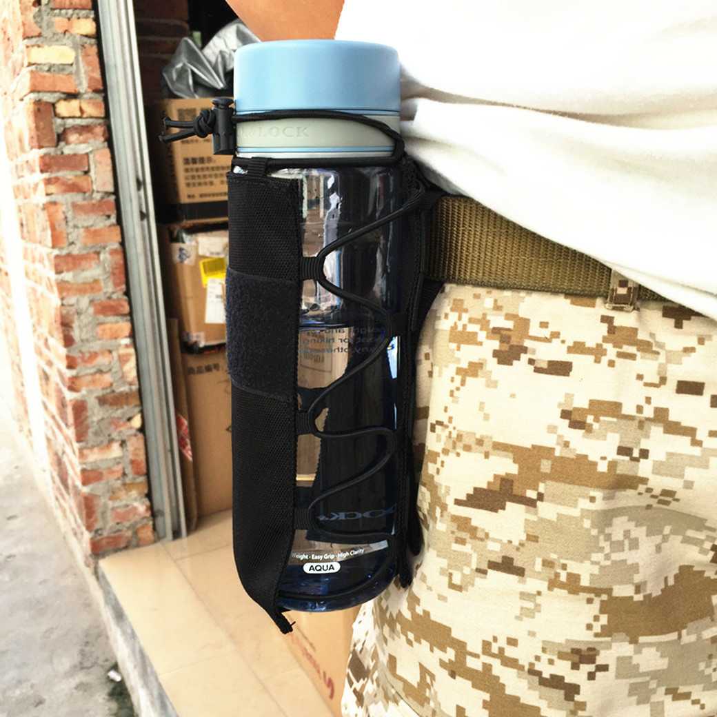 Outdoor sports water bottle bag tactical camouflage durable elastic water cup protective cover portable waist hanging water bottle cover universal