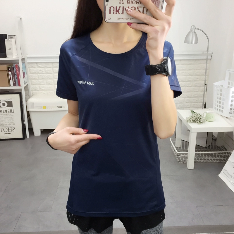 Thể thao mùa hè ngắn tay của phụ nữ nhanh chóng làm khô thoáng khí kích thước lớn lỏng cổ tròn T-Shirt áo thể dục chạy áo sơ mi giản dị nửa tay áo áo ba lỗ thể thao
