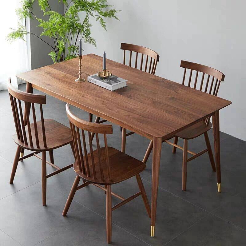 Nordic solid wood long table dining table and chair combination home light luxury creative long table negotiation table cafe table restaurant table