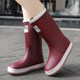 Women's Rain Boots 2025 New Model Adult Overshoes Waterproof Non-Slip Rain Boots Fashionable Outdoor Rubber Shoes High-Top Water Shoes Hot Item