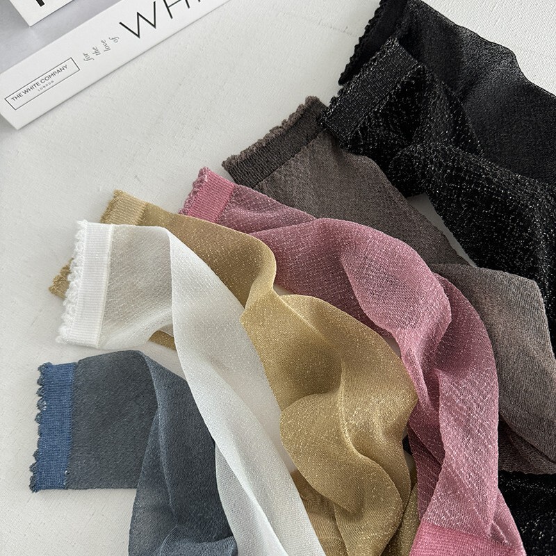 Spring and Summer Thin Sheer Gold and Silver Thread Calf Socks, Gold and Silver Thread Shimmering Knee-High Socks, European Trendy Socks for Women, Seamless Socks, Slouch Socks Spring and Summer Thin Sheer Gold and Silver Thread Calf Socks, Gold and Silver Thread Shimmering Knee-High Socks, European Trendy Socks for Women, Seamless Socks, Slouch Socks