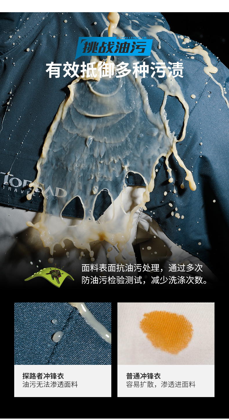 探路者 男女 三合一冲锋衣 三防科技面料+防水透气膜 图5