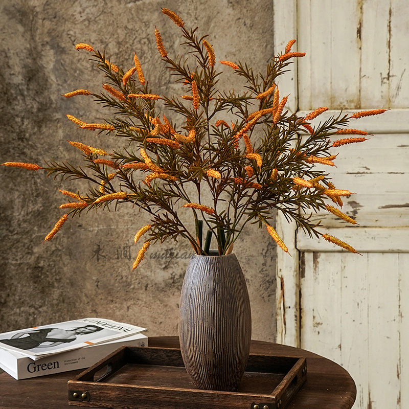 Artificial Sage Flowers for Living Room and Dining Table Decoration, High-End Fake Flowers, Green Plants, Wheat Ears, Artificial Flower Arrangement Props