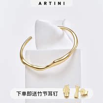 18K yatini Dew gold bracelet female 925 silver niche design bracelet irregular original hand decoration national fashion