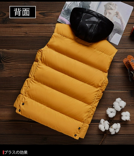 Демисезонный мужской жилет с пухом, куртка для школьников, пуховик, в корейском стиле, увеличенная толщина