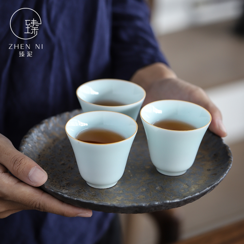 Clay ceramic cups by household kung fu tea set single cup tea sample tea cup jingdezhen thin foetus master cup bowl
