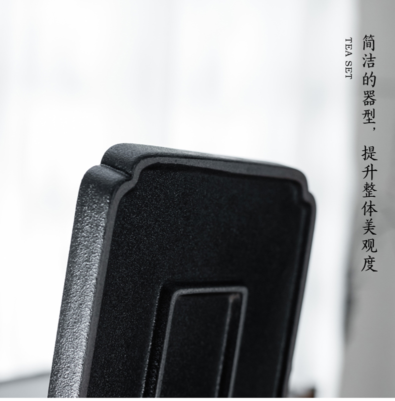 "Japanese kung fu tea tea tray was contracted household water storage of black mud ceramic small tea table dry plate bearing pot saucer