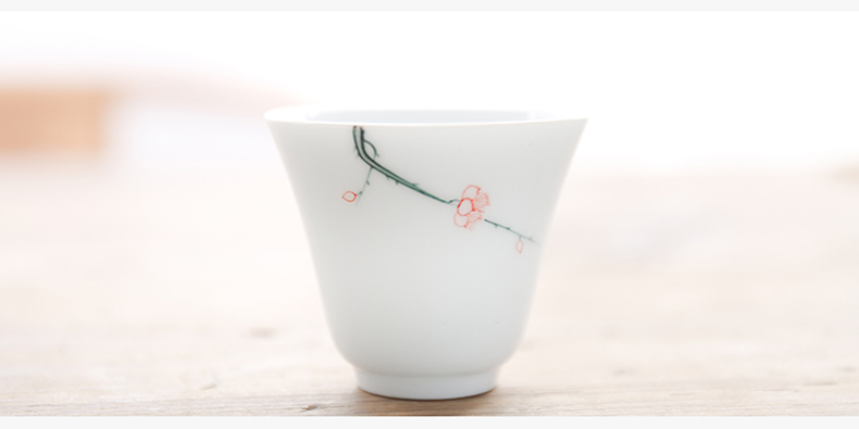 Jingdezhen hand - made teacup manually by mud powder enamel sample tea cup ceramic thin foetus masters cup kung fu tea cups