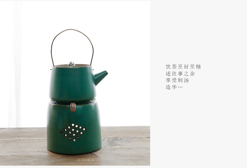 By mud girder cooking pot Japanese manual temperature of black tea is alcohol dry'm based ceramic tea stove cooking tea set