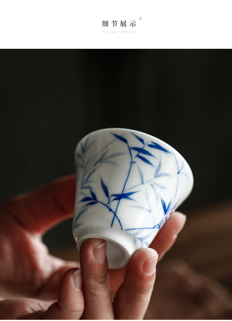 Hand - drawn by clay sample tea cup jingdezhen manual under the white porcelain glaze color cup bowl kung fu tea cup master CPU