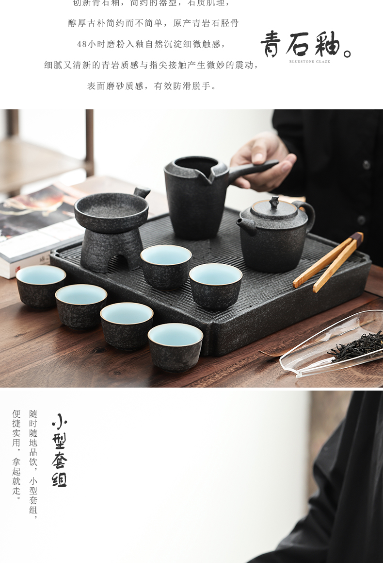 By mud dry tea tea set suit Japanese household ceramics disc set of tea service contracted small sets of the teapot teacup gifts