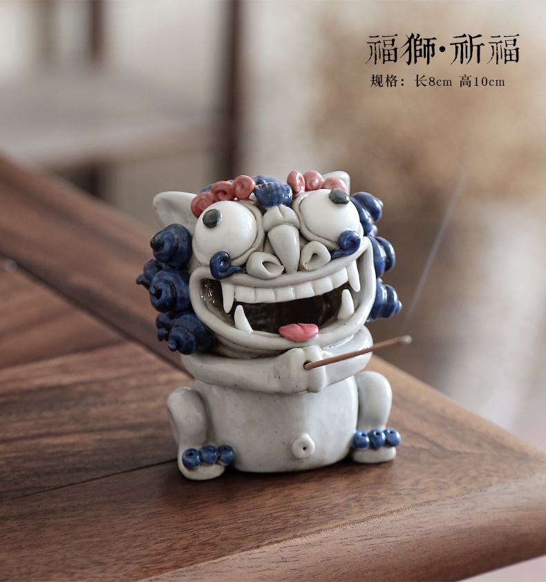 By pure manual mud jingdezhen ceramic tea pet plutus play the mythical wild animal tea tea accessories creative fragrant incense buner furnishing articles