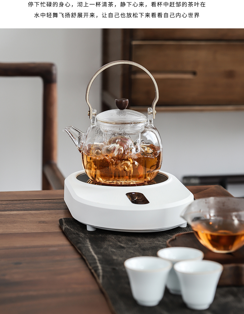 By mud electric TaoLu boiled tea, heat - resistant glass pot cooking pot home tea automatic boiling water tea stove