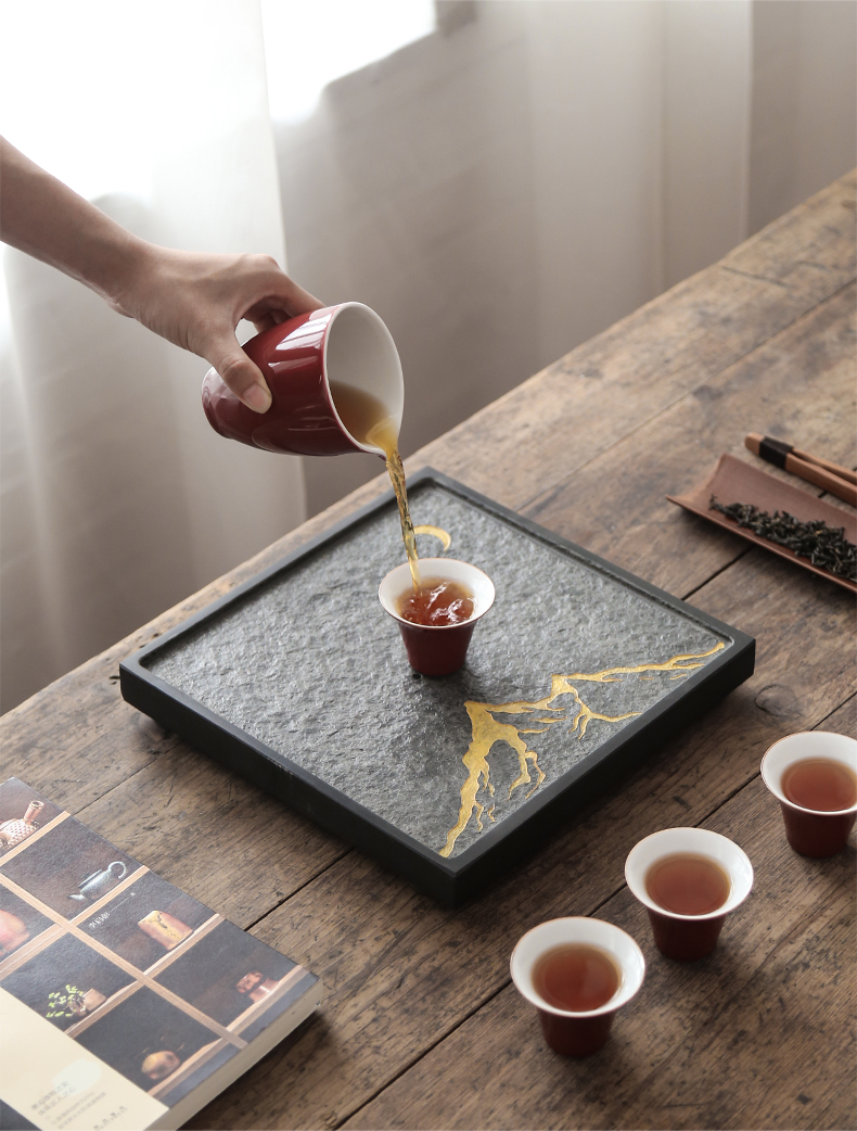 Natural stones sharply by mud stone tea tray was kung fu tea set dry tea sets the whole piece of Japanese household drainage saucer dish