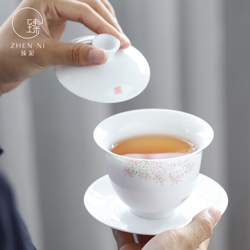By mud them hand - made tureen jingdezhen thin body only three checking ceramic bowl to bowl large tea cups