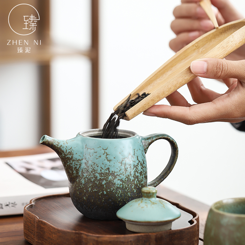 Restoring ancient ways by Japanese mud up household ceramic teapot tea machine manual filtering coarse pottery pot of kung fu tea pot