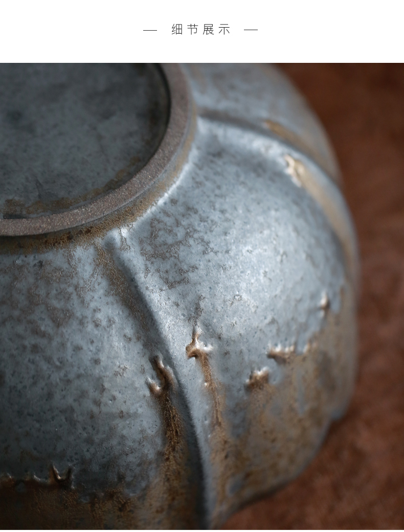 By mud large tea wash bowl of Japanese manual fine gold lotus cup for wash ceramic kung fu tea in hot water jar cylinder parts