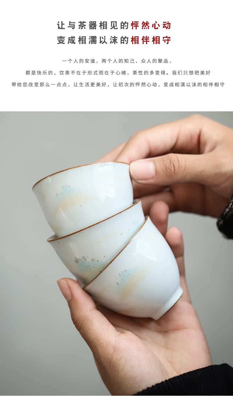 Restoring ancient ways by mud up sample tea cup hand - made teacup Japanese ceramic masters cup home tea kungfu tea set single CPU