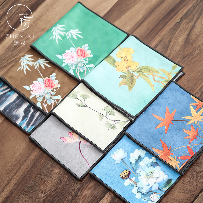 By mud hand - made tea towels more Chinese style suede bibulous tea table cloth long tea table cloth kung fu tea accessories